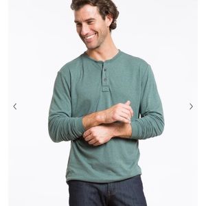 Marine Layer Double Knit Henley in Pine Grove